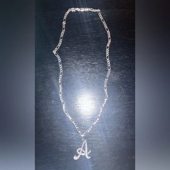 14K White Silver Necklace & Pendant